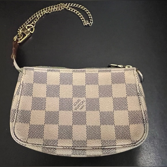 Authentic Louis Vuitton Mini Pochette Damier Azur.  Date code is SP0135. - Picture 1 of 16